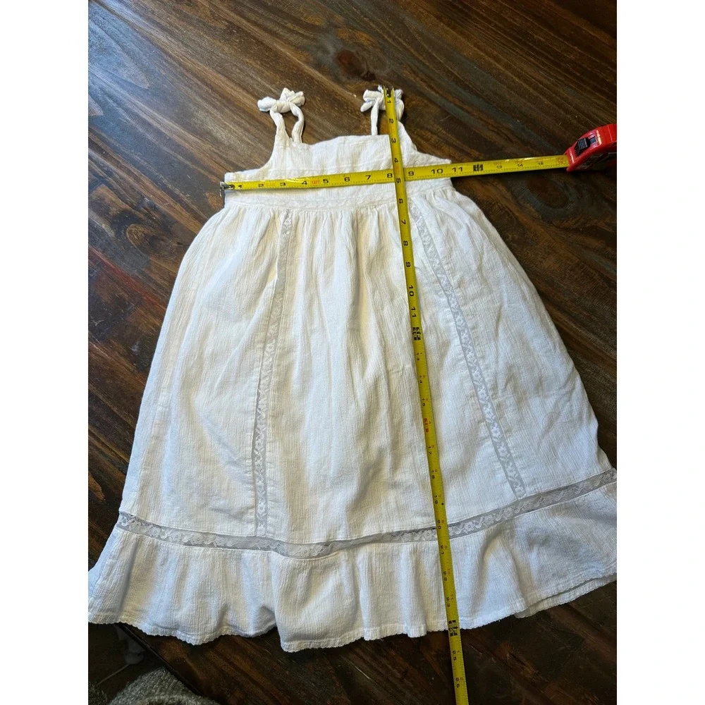 Gap Kids White‎ Cotton Gauze Lace Trimmed Sundress with Tie Straps Size 4